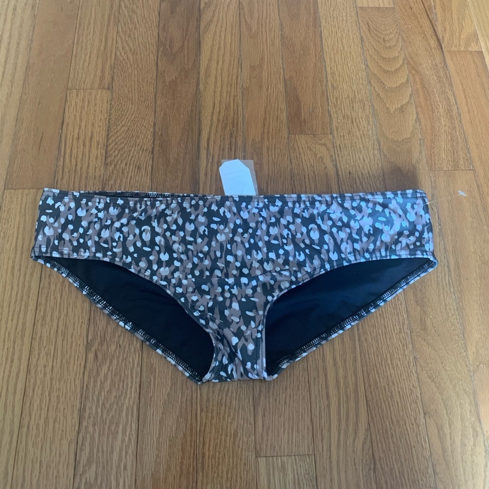 BLUE ATHLETICA Swim Bikini Bottoms Size XL Cheetah Print Brown Black White
